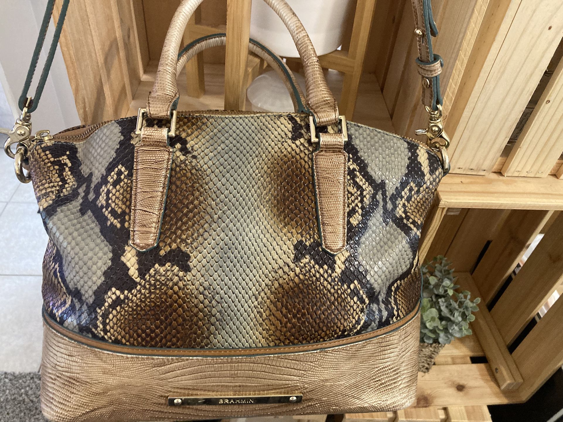 Brahmin Python Multicolored Duxbury Bag