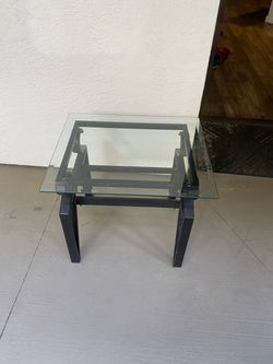 Glass Top Metal End Table