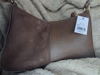 Brown Vegan Leather Shoulder Bag New with Tags