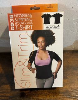 Women's Slim & Trim S Slimming hourglass t-shirt sz small Microban
