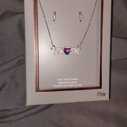 Mom Necklace And Earring Set