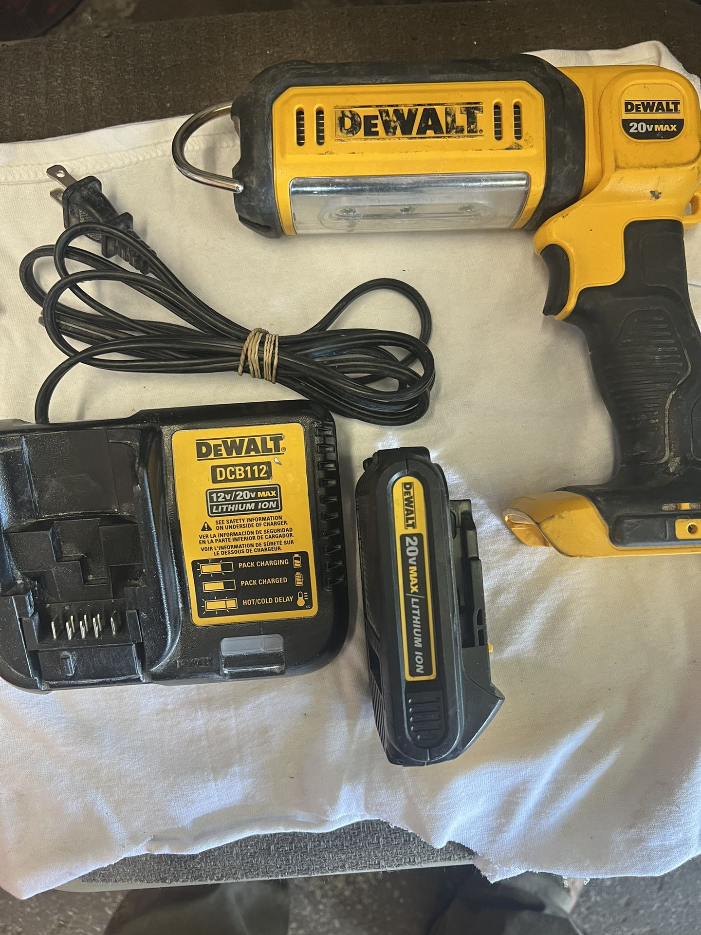 DEWALT Charger And Battery And Light