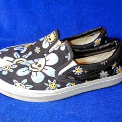 Men's Size 10.5 Vans Classic Slip On Trippy Grin Floral 