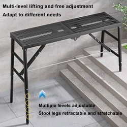 Adjustable work platform and portable scaffolding