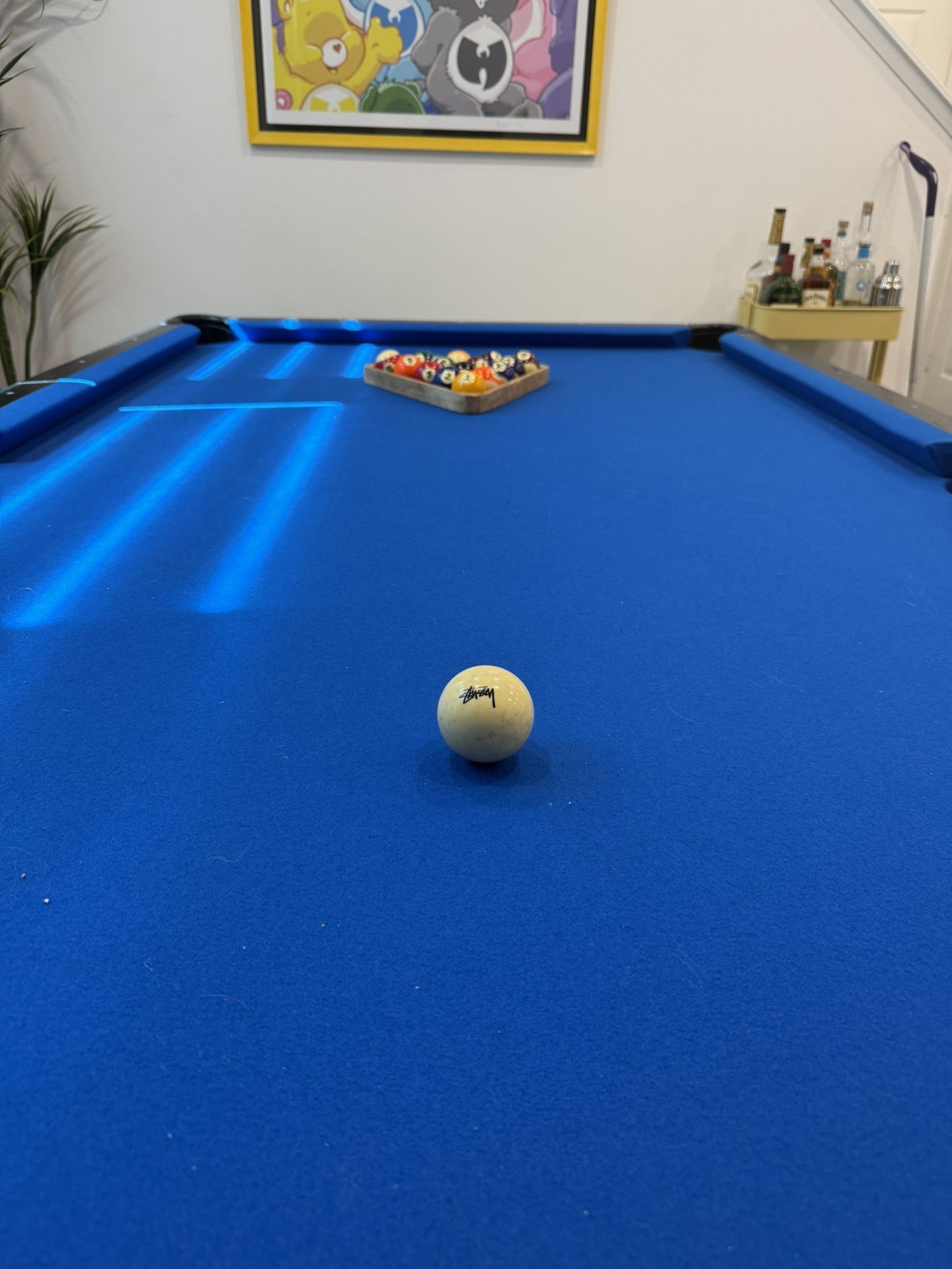 Custum built pool table - BLUE FELT