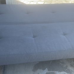 Grey Convertible Futon Sleeper Sofa Bed 