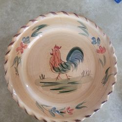 9" ROOSTER scalloped Plate