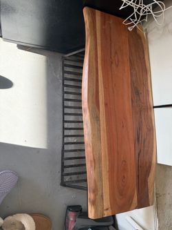 Wooden bench with underneath storage rack