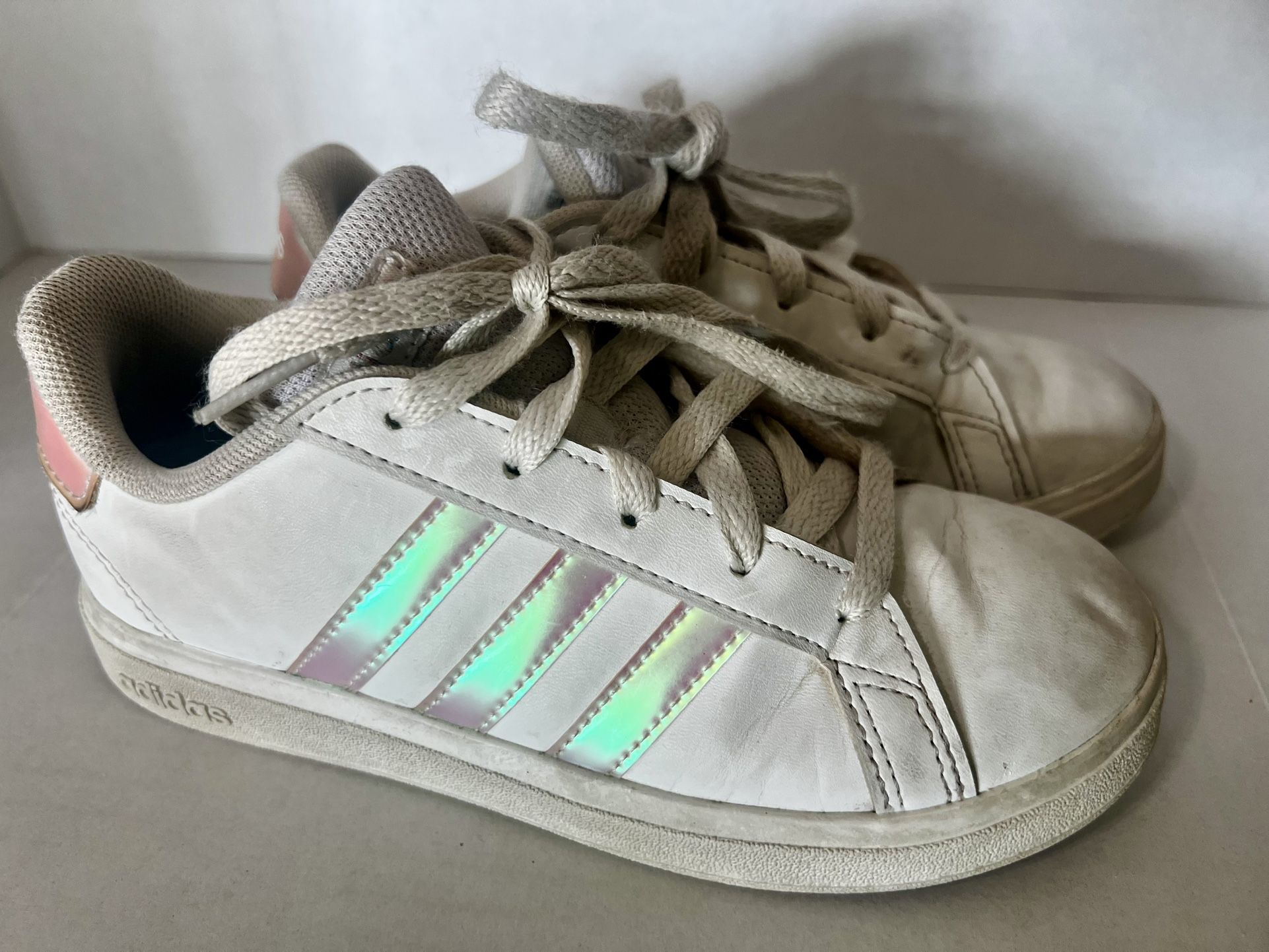 Adidas Kids Iridescent Leather Sneakers Size 1