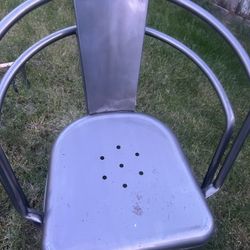 Two Metal Farm Style Chairs 