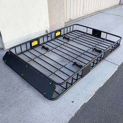 $145 (New in box) Universal roof rack 64x39 inch car top cargo basket carrier extension luggage holder 150lbs max 