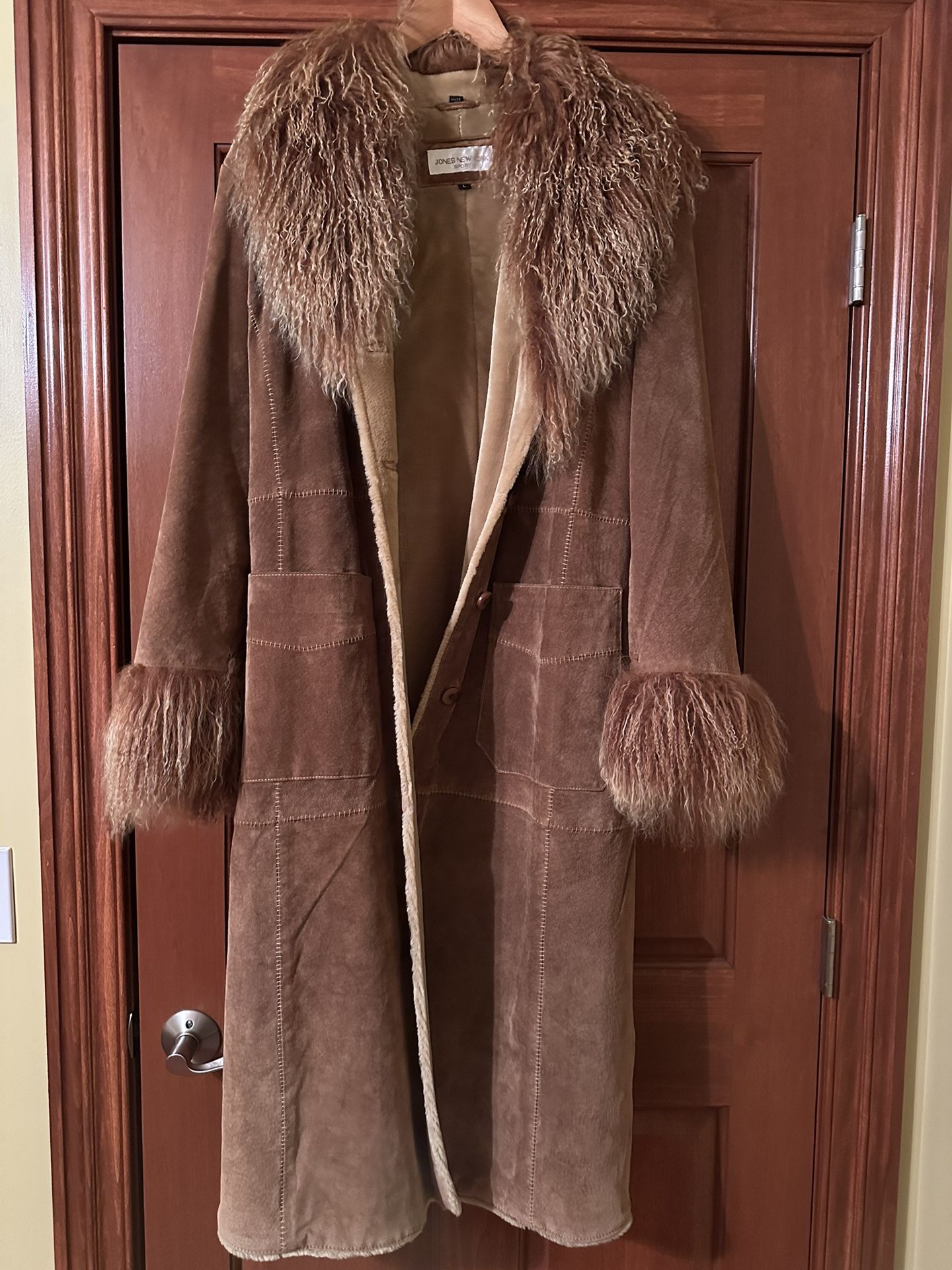 Vintage Fur/ suede/ Leather Trench Coat