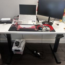 Adjustable White Desk