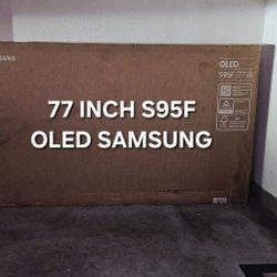 New 77 Inch OLED Samsung S95F Smart TV 4K UHD with 144 Hz refresh rate. Brand new in the box .