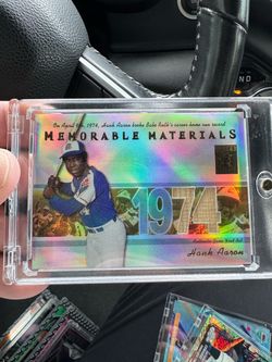 Hank Aaron Memorable Materials Game-Used Bat Card