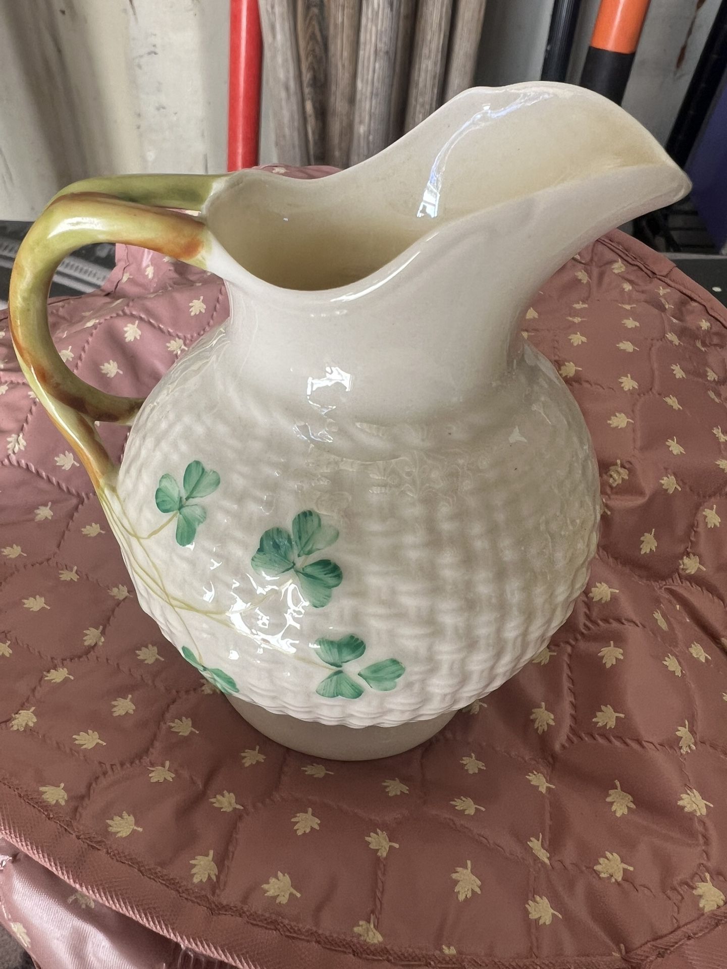Vintage belleek fine bone china sinewy vines shamrocks