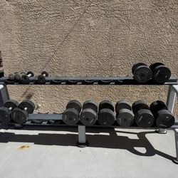 Dumbbells and rack
