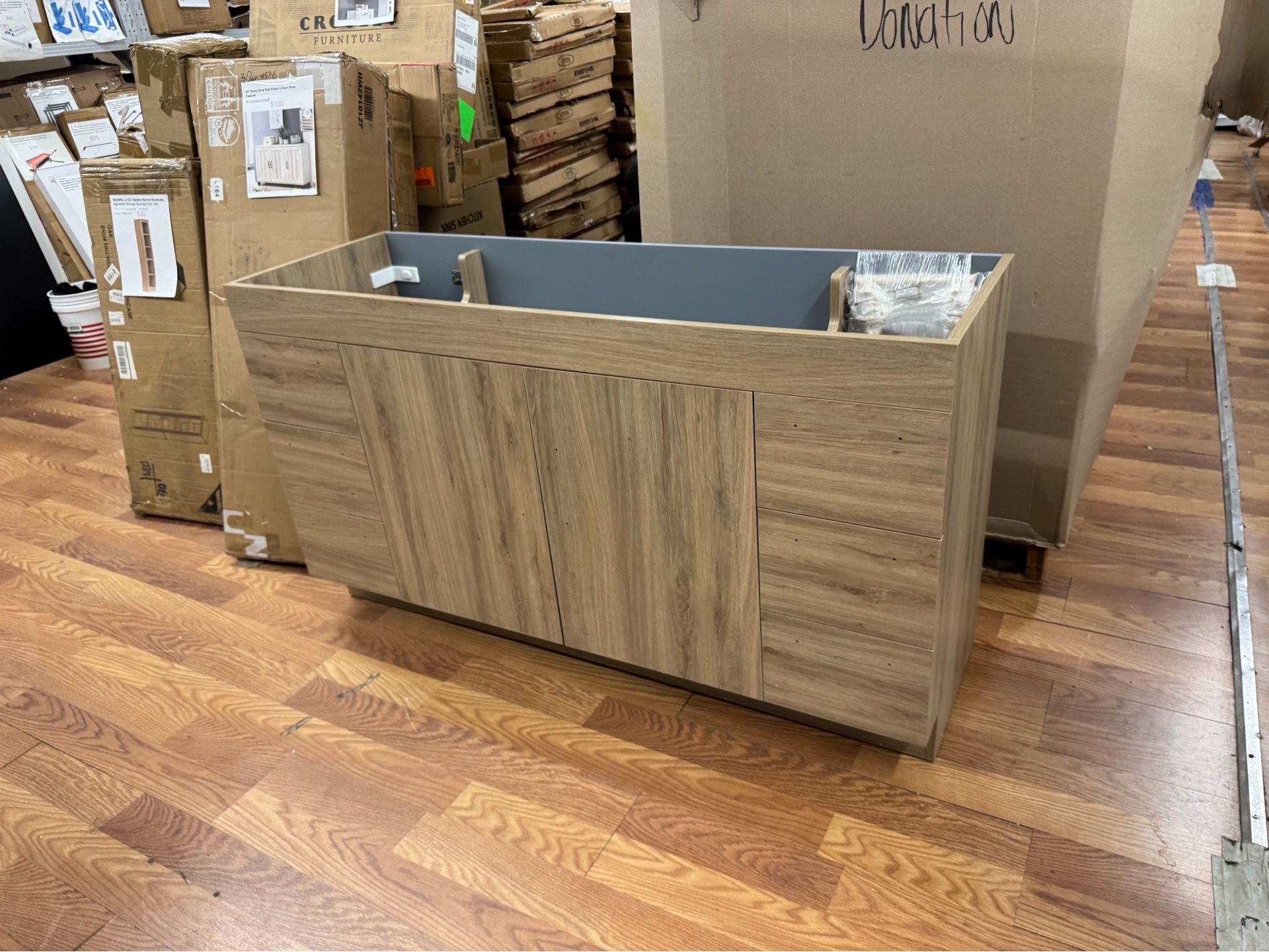 Elsa 60” Freestanding Vanity With Gold Handles