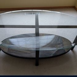 Glass/Iron Coffee Table Set