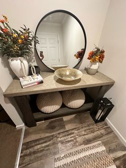 ROOMS TO GO Sanger Gray Sofa/Console Table – $250 OBO