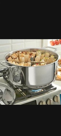 ESPECIAL OLLA TAMALERA DE 32 QT CLÁSICA DE ACERO INOXIDABLE CON PARRILLA Y DIVISOR PRINCESS HOUSE NUEVA 🌹 🌼