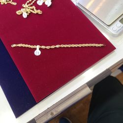 10 K SOLID GOLD HOLLOW ROPE 5MM 7.5 INCHES BRACELET 