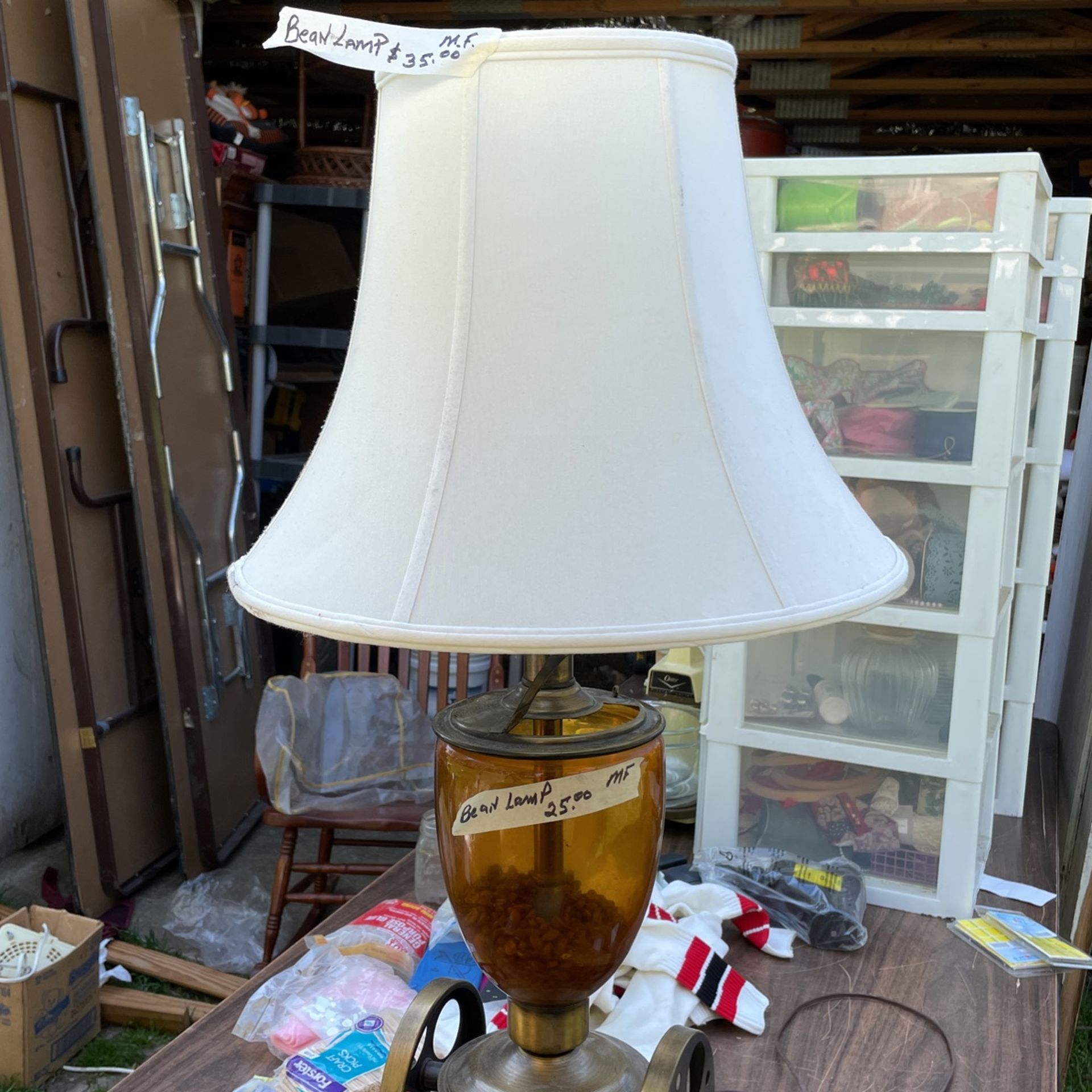 BEAN LAMP ANTIQUE NICE SHAPE ! Works