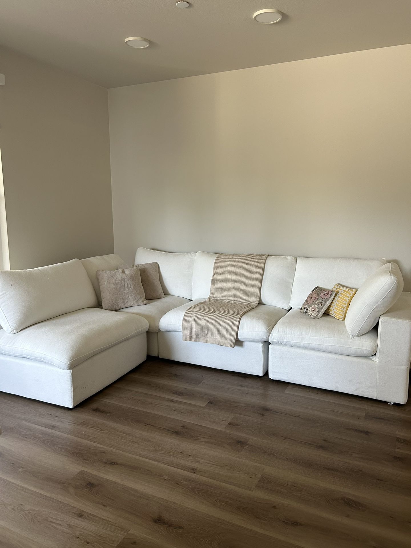 White L-Shaped Couch