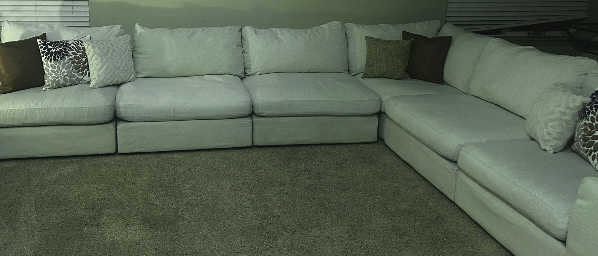 Large 6piece L Shape Sectional Down Filled Couch