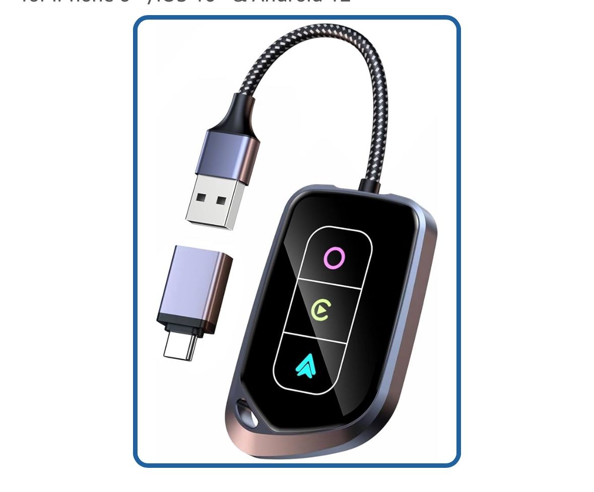 Wireless CarPlay Adapter & Android Auto Wireless Adapter 2 in 1, Wireless Control Car Play Dongle for Apple/Android, Fit for iPhone 6+ /iOS 10+ & Andr