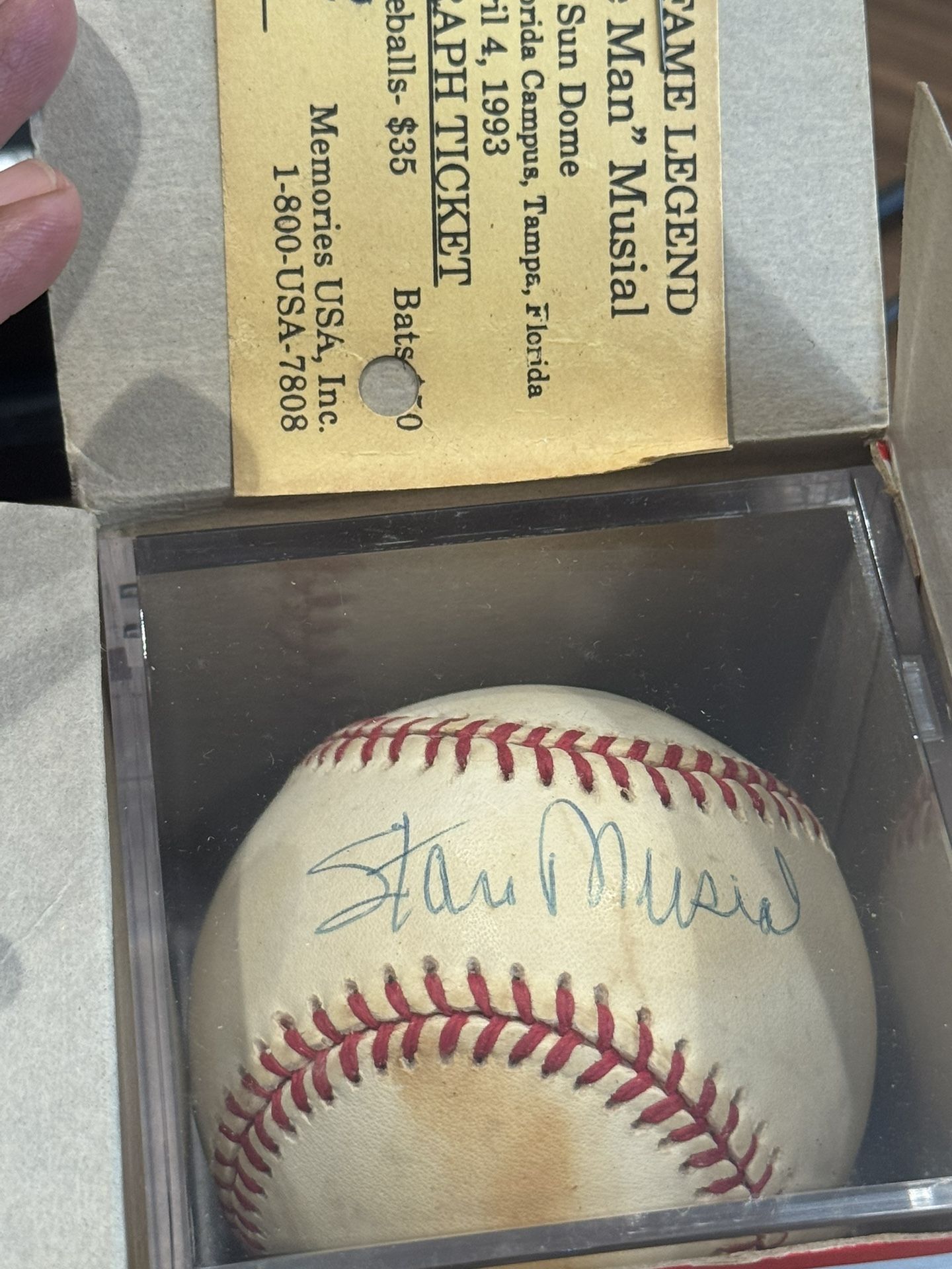Hall Of Fame Signed Baseball Stan The Man Musial
