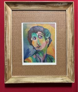 French Art hand painted Gouche on paper signed Derain Picasso Matisse Van gogh era gold