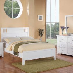 Brand New White Or Black Full Size Bedframe + Dresser + Mirror + Nighatand 4PCs Set