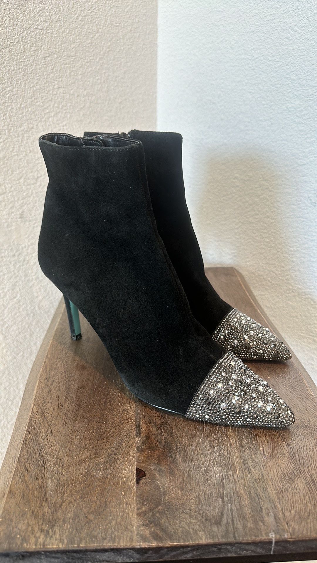 Betsey Johnson Blue Women's Ankle Boot, Black Suede 81/2 M US