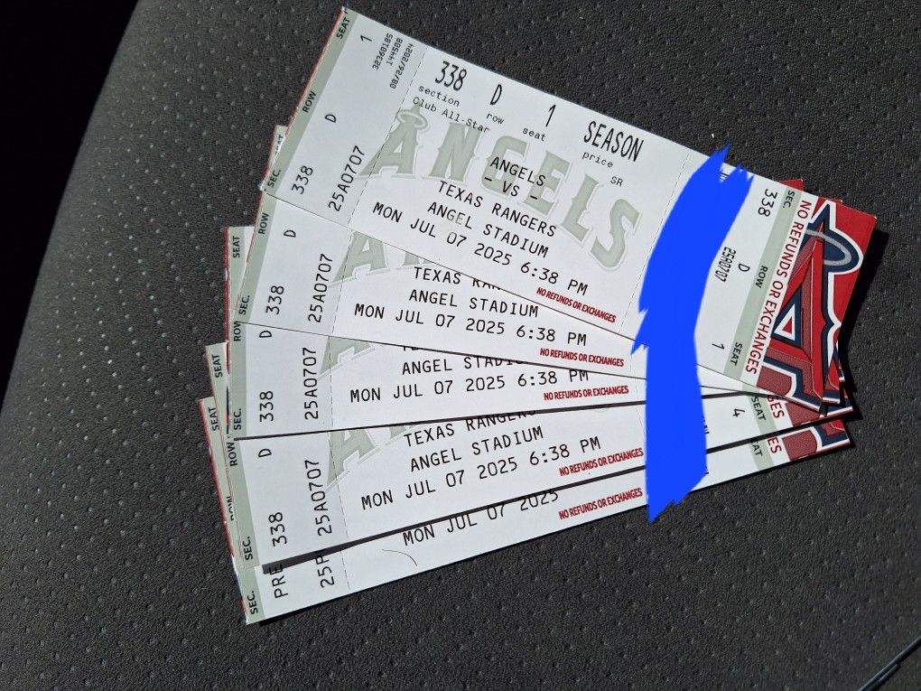 Angels vs Rangers Tickets July 7th