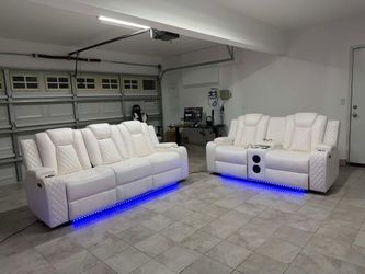 Sofas electricos recliner with speakers and Bluetooth eld lights cup 🥤 holder usb charger