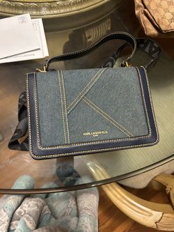 Karl Lagerfeld navy blue denim crossbody bag