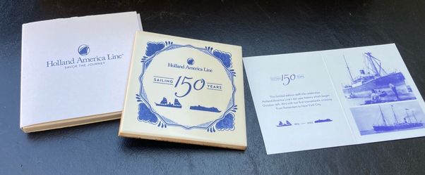 Holland America Line 150 Years Limited Edition Delft Tile
