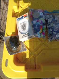 Box of sewing stuff