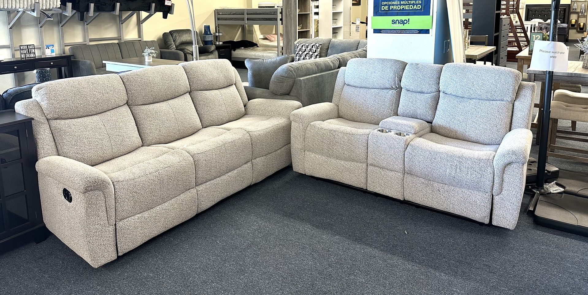 Gray Sofá And Loveseat Recliner