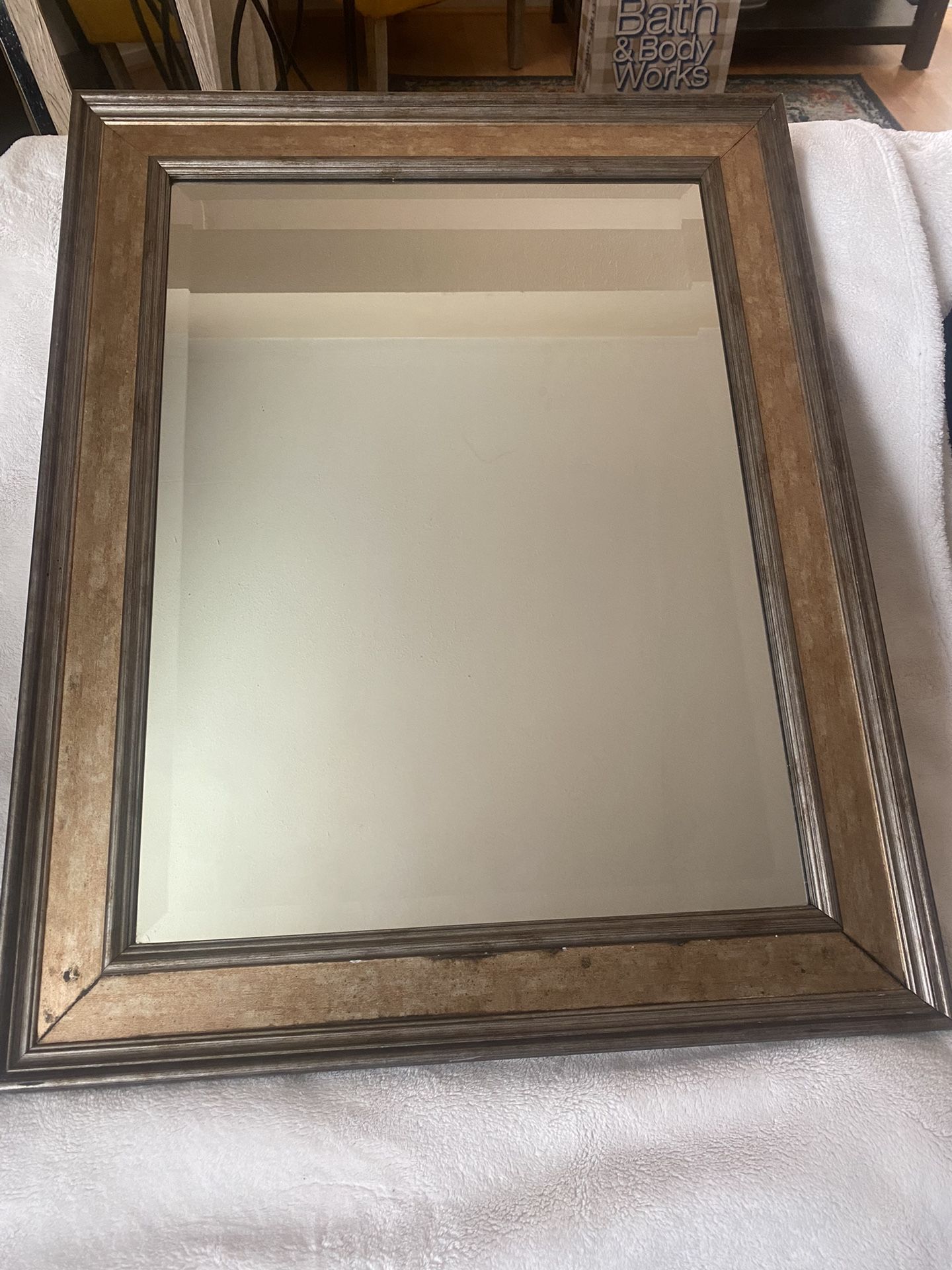 Beveled Mirror - Gold Tone