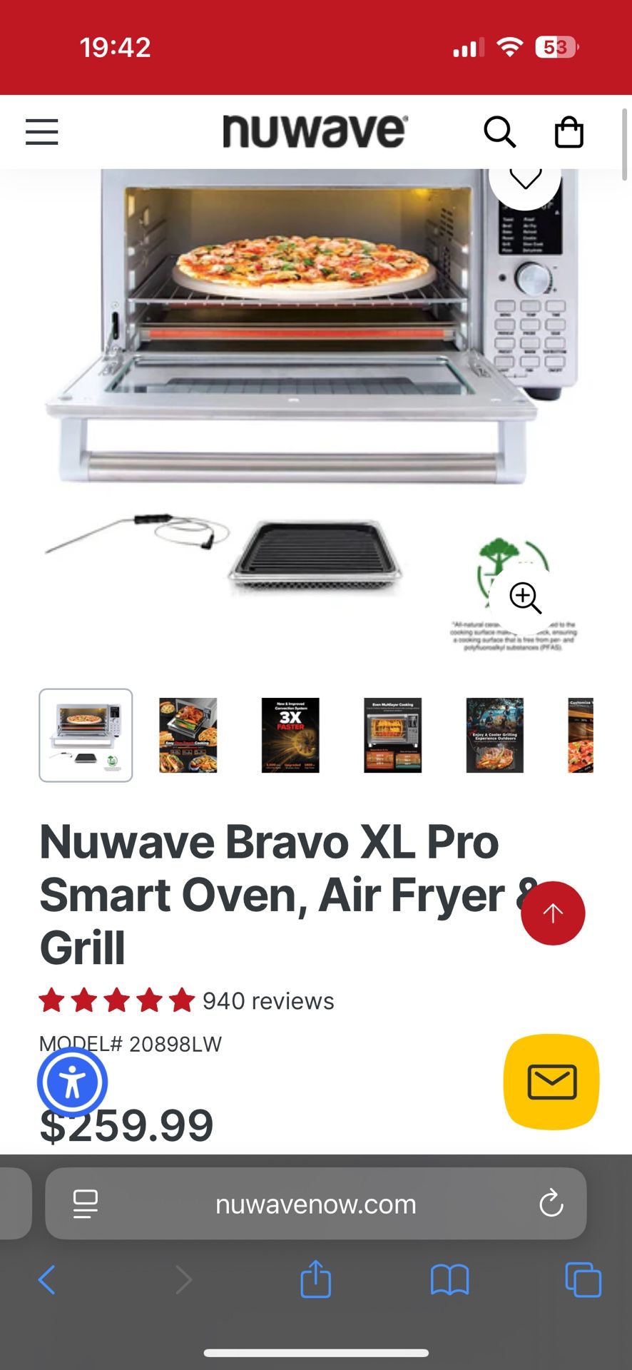 Nuwave Air Fryer & Smart Oven With Grill