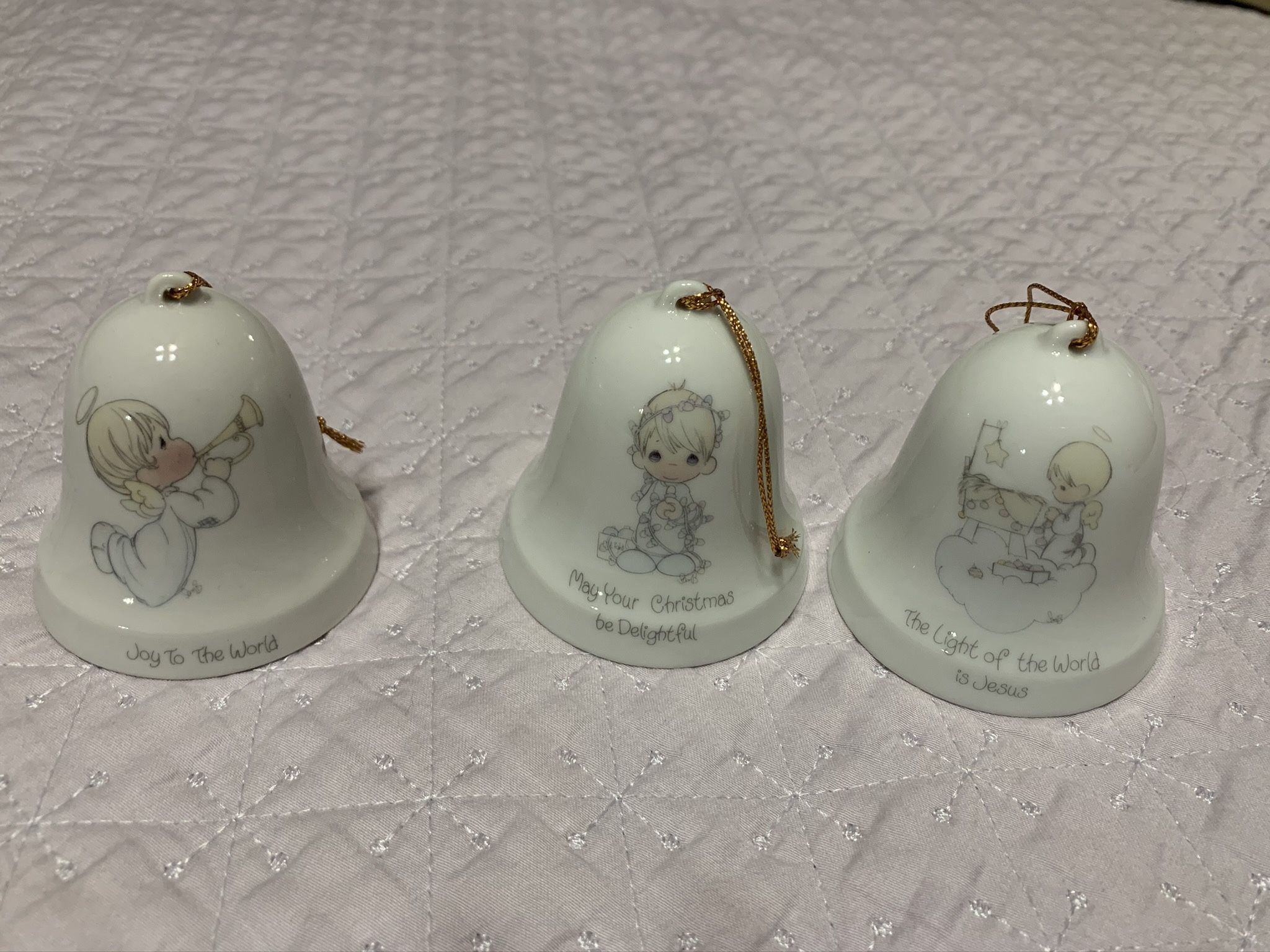 Precious moments bell set (3 of 4) Hanging Christmas ornaments