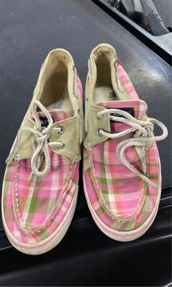 Sperry pink plaid 8.5