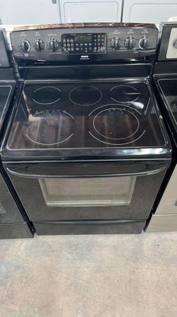 Kenmore Electric Glass‑Top Range – Black, Warming Drawer