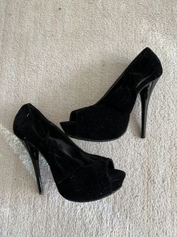 Black Bow High Heel Shoes