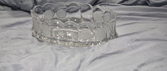 Vintage Clear Glass Serving Bowl
