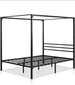 Framed Canopy Four Poster Platform Bed Frame.