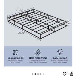 Open box king bed foundation frame with cover