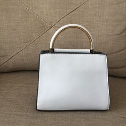 Gray Crossbody Bag With Gold Accents